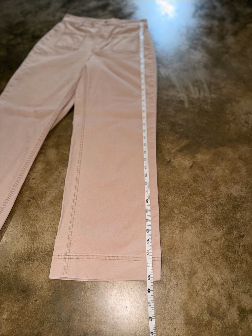 Old Navy High Rise Wide Leg Pants 4 Tall Khaki Patch Pocket Cotton Fall Photos - Picture 7 of 11